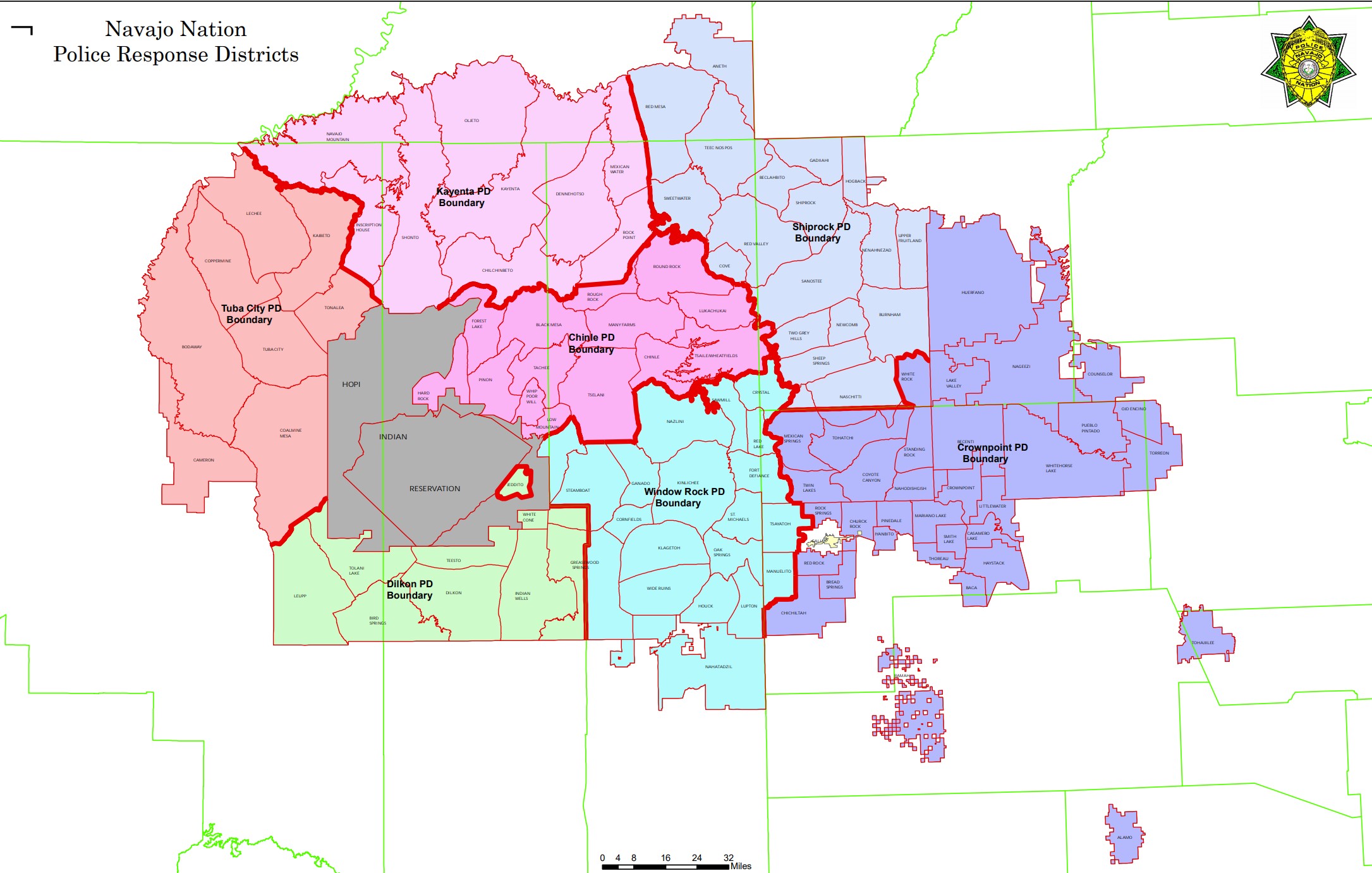 Navajo Nation District Map 